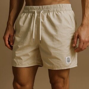 RomweCream Drawstring Shorts Size Small